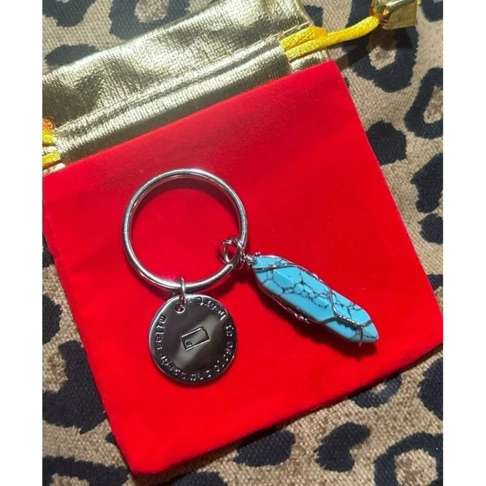 NEW Miles Apart Close At Heart State Keychain w/ Turq Healing‎ Crystal, Kansas
